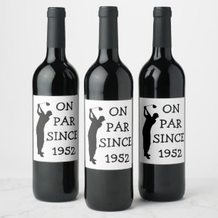 Birthday Golfer Funny 70th happy Dad Par Wine Label