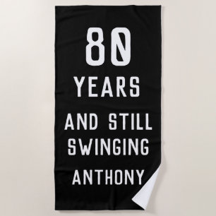 Birthday Golfer Funny 80th happy Dad Par Beach Towel