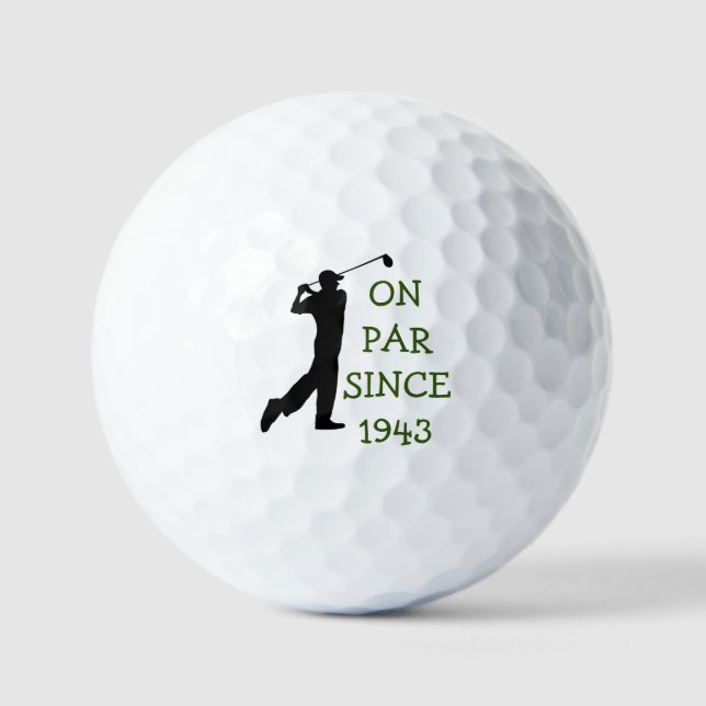 Birthday Golfer Funny 80th happy Dad Par Golf Balls (Front)