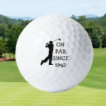 Birthday Golfer Funny 80th happy Dad Par Golf Balls<br><div class="desc">On par since 1943. 80th Birthday. Perfect for dad,  grandad,  stepdad. Golfer gift idea. Personalise it with a year.</div>
