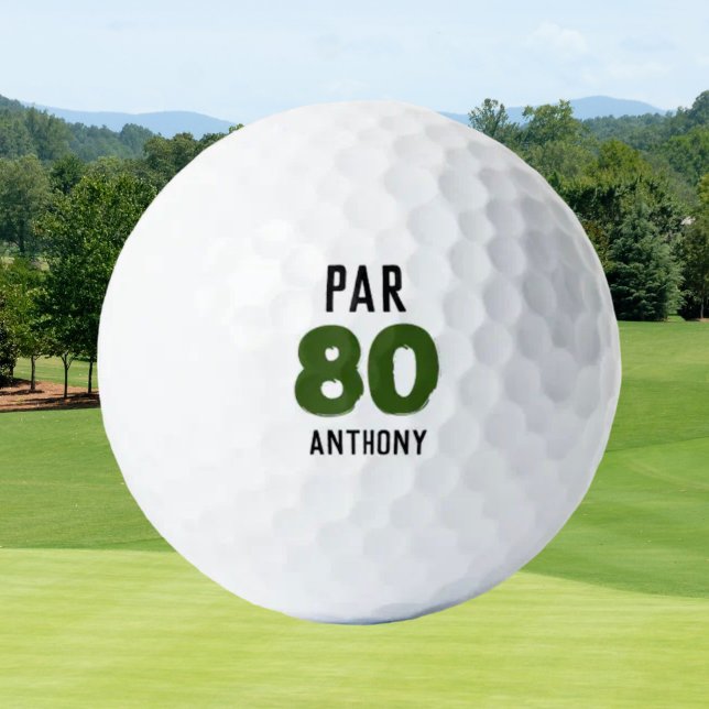 Birthday Golfer Funny 80th happy Dad Par Golf Balls (Creator Uploaded)