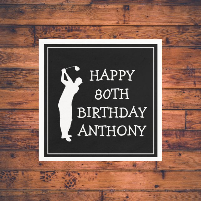Birthday Golfer Funny 80th happy Dad Par Napkin (Creator Uploaded)