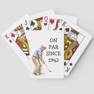 Birthday Golfer Funny 80th happy Dad Par Playing Cards
