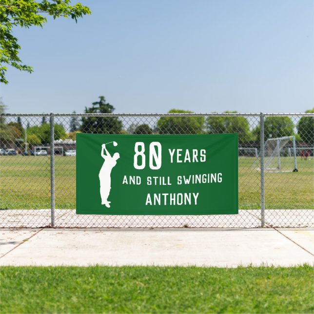 Birthday Golfer Funny 80th happy Dad Par Sports Banner (Insitu)