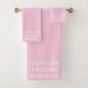 Birthday Golfer Funny 80th happy Mum Bath Towel Set