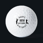 Birthday Golfer Funny 90th happy Dad Golf Balls<br><div class="desc">Happy 90th Birthday. Funny 90th birthday,  ninety,  black,  golfer quote. Perfect for dad,  stepdad. Golfer gift idea. You can personalise the name.</div>
