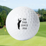 Birthday Golfer Funny 90th happy Dad Par Humour Golf Balls<br><div class="desc">On par since 1933. 70th Birthday. Perfect for dad,  grandad,  stepdad. Golfer gift idea. Personalise it with a year.</div>