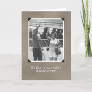 Birthday Goodbye To Year, Funny Vintage Card