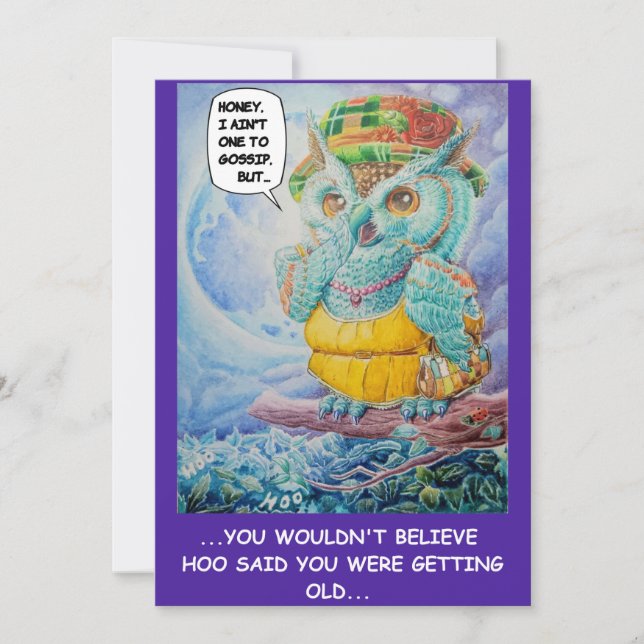 BIRTHDAY GOSSIP GREETING CARD  (Front)