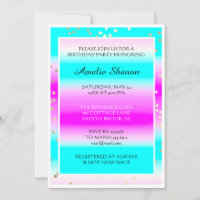 Birthday Graduate Pink Blue Gold Confetti Photo