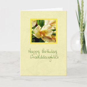 Birthday Grandaughter Yellow Lily Card
