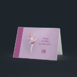 Birthday, Granddaughter, Ballerina Card<br><div class="desc">This colourful birthday greeting card for granddaughter features a digital painting of a ballerina in pink,  lavender,  and white striking a pose against a background of lilac and raspberry. The inside verse is a text template and is easily changed or deleted.</div>