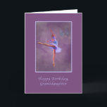Birthday, Granddaughter, Ballerina in Arabesque Card<br><div class="desc">A little ballerina in a colourful costume of blue and light purple strikes an arabesque position on this birthday card for a granddaughter. The background is various muted shades of purple and the card has a wide purple border. A colourful butterfly hovers in the top right of the image. The...</div>