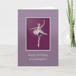 Birthday, Granddaughter, Ballerina in Purple Card