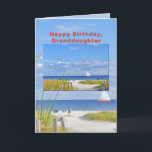 Birthday, Granddaughter, Beach and Ocean View Card<br><div class="desc">This digital painting is based on a series of photographs taken at Sanibel Island,  Florida.   It makes a nice birthday greeting card.</div>