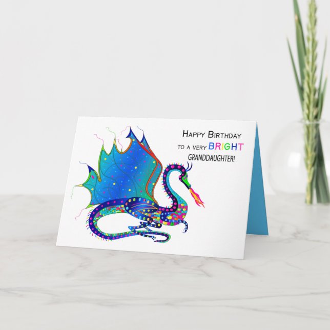 Birthday, Granddaughter, Dragon Kaleidoscope Group Card (Front)