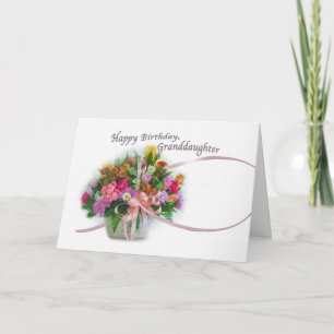 Birthday, Granddaughter, Flower Basket Card