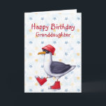 Birthday Granddaughter Fun Cute Seagull Bird  Card<br><div class="desc">Happy Birthday Granddaughter or customise Cute Seagull red boots and hat Animal Humour Funny</div>