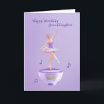 Birthday, Granddaughter, Music Box Ballerina Card<br><div class="desc">In shades of lavender and purple, a little ballerina dances on top of a music box decorated with a water lily. The feminine design makes a sweet birthday greeting card. The music box is based on a design from Scrap and Tubes at Digital Scrap Designs. Change the inside verse to...</div>