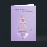 Birthday, Granddaughter, Music Box Ballerina Card<br><div class="desc">In shades of lavender and purple, a little ballerina dances on top of a music box decorated with a water lily. The feminine design makes a sweet birthday greeting card. The music box is based on a design from Scrap and Tubes at Digital Scrap Designs. Change the inside verse to...</div>
