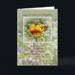 Birthday, Granddaughter, Religious, Butterfly Card<br><div class="desc">The yellow and red tulip and monarch butterfly provide a soft dreamy look to this birthday greeting card.  Customise the inside verse to suit your own needs.</div>