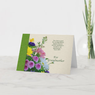 Birthday, Grandmother, Floral Bouquet, Religious Card