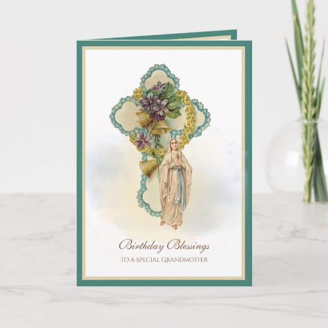 Birthday Grandmother Religious Virgin Mary Card (Front)