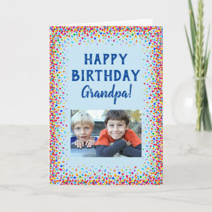 Birthday Grandpa Grandfather Fun Colourful Photo Card