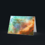 Birthday Grandson - enlarged area of Omega Nebula Card<br><div class="desc">Galaxies, Stars and Nebulae series Like the fury of a raging sea, this bubbly ocean of glowing hydrogen, oxygen, and sulphur gas lies in the extremely massive and luminous molecular nebula Messier 17. This Hubble photograph captures a small region within Messier 17 (M17), a hotbed of star formation. M17, also...</div>