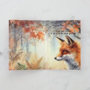Birthday Grandson Fox Forest Wildlife Animals Art Card