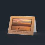 Birthday,  Grandson, Ocean View at Sunset Card<br><div class="desc">A beautiful sunset over the shores of the Gulf of Mexico with shades of red, gold, and orange make a splendid and colourful image for this birthday greeting card for a grandson. A great blue heron bird stands in the water in the foreground while two sea gulls are seen in...</div>