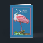 Birthday, Grandson, Peekaboo Spoonbill Card<br><div class="desc">The Spoonbill is both funny-looking and beautiful with his pink and white feathers.  He makes a colourful birthday greeting card.   Feel free to change the inside verse to suit your needs.</div>