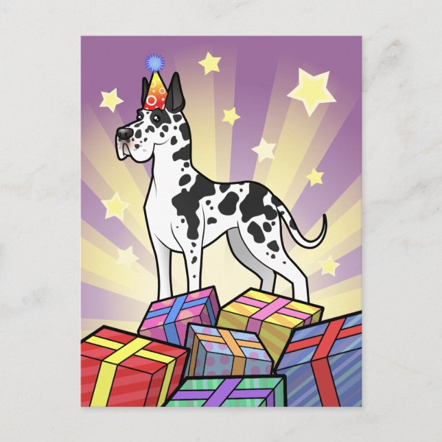 Birthday Great Dane Postcard (Front)