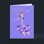 Birthday,  Great Granddaughter, Ballerina Card<br><div class="desc">This adorable little ballerina is perched on a bunch of violets and is reaching for the stars on this lovely birthday greeting card.   Feel free to change the inside verse to suit your needs.</div>
