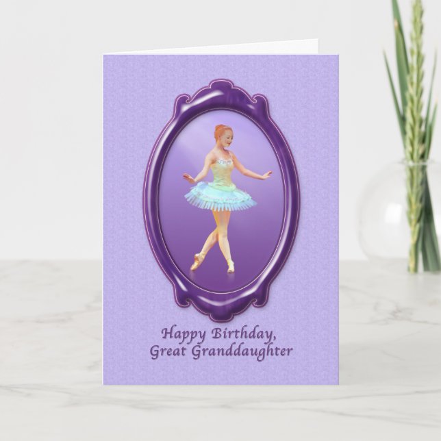 Birthday, Great Granddaughter, Ballerina Card (Front)