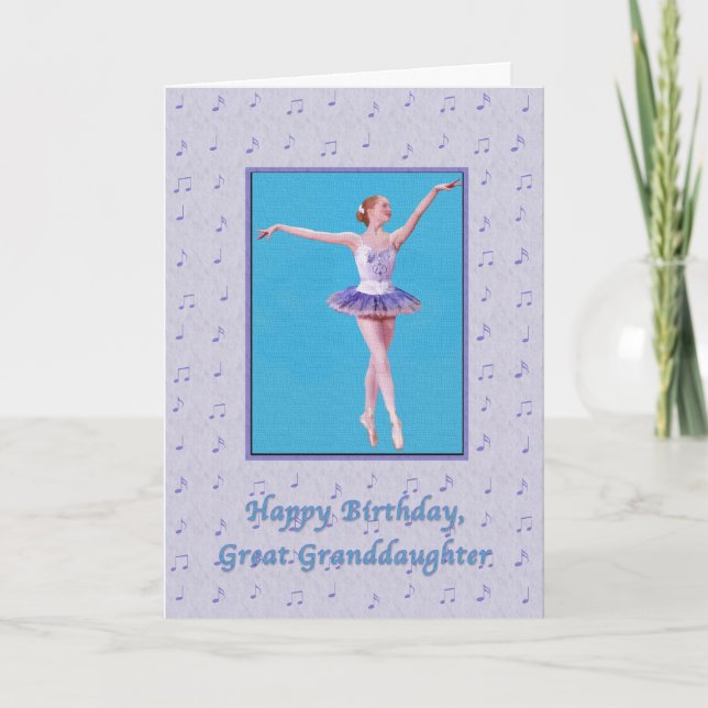 Birthday, Great Granddaughter, Ballerina on Point Card (Front)