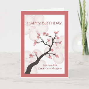 Birthday Great-Granddaughter, Chinese Blossom Tree Card