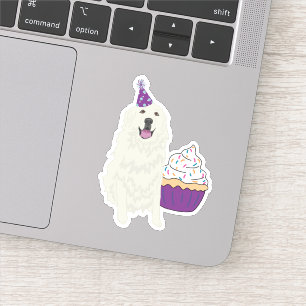 Birthday Great Pyrenees Custom-Cut Vinyl Sticker