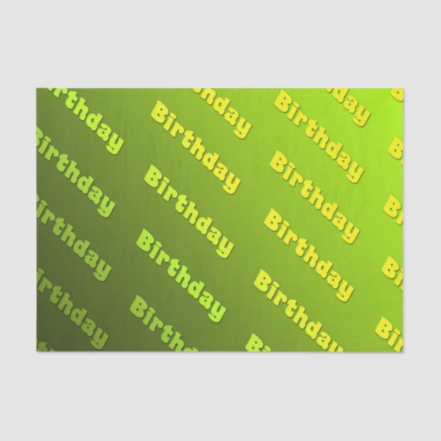 Birthday  (green) tissue paper (Front)