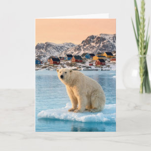 Birthday Greenland Polar Bear Floating on Ice Card