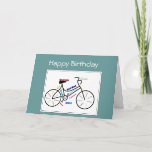 Birthday Greeting  Bike Cycle, Sport Motivational Card