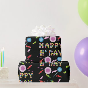 Birthday Greeting Candles Wrapping Paper