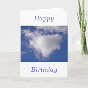Birthday greeting card cloud heart