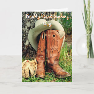 Birthday Greeting Card: Cowboy Hat and Boots Card