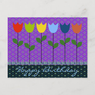 Birthday greeting Card for all ages : Tulips