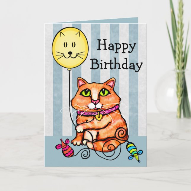 Birthday Greeting Card For Cat Lovers (Front)