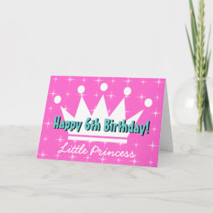 Birthday greeting card for girls   princess crown