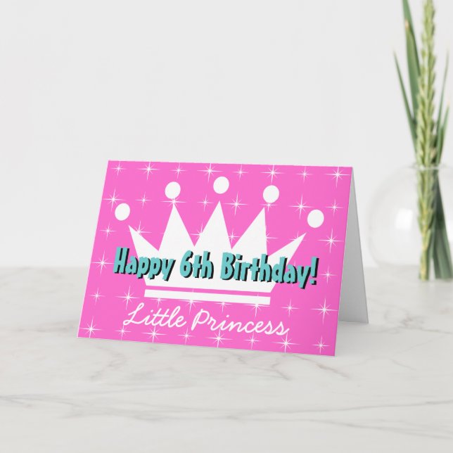 Birthday greeting card for girls | princess crown (Front)