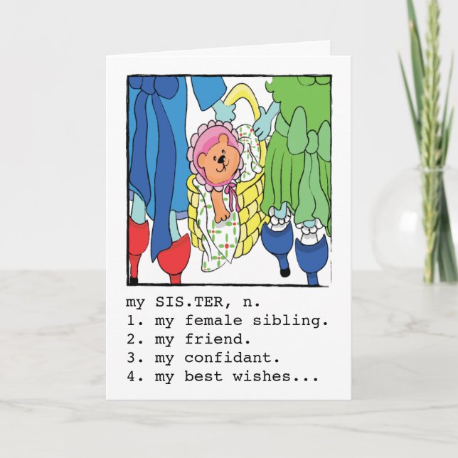 Birthday Greeting Card for Sister (Front)