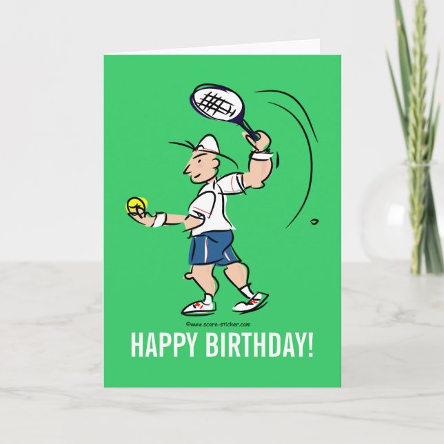 Birthday greeting card for tennis player (Front)